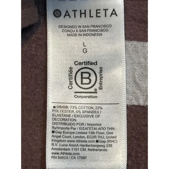 Athleta Quarter Zip Fleece Cropped‎ Sweatshirt Taupe Women's Size L Loungewear - Picture 10 of 10